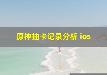 原神抽卡记录分析 ios